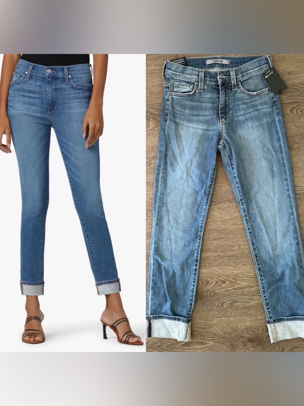 Joe’s MID RISE STRAIGHT CROP
CUFFED HEM  jeans denim size 23
